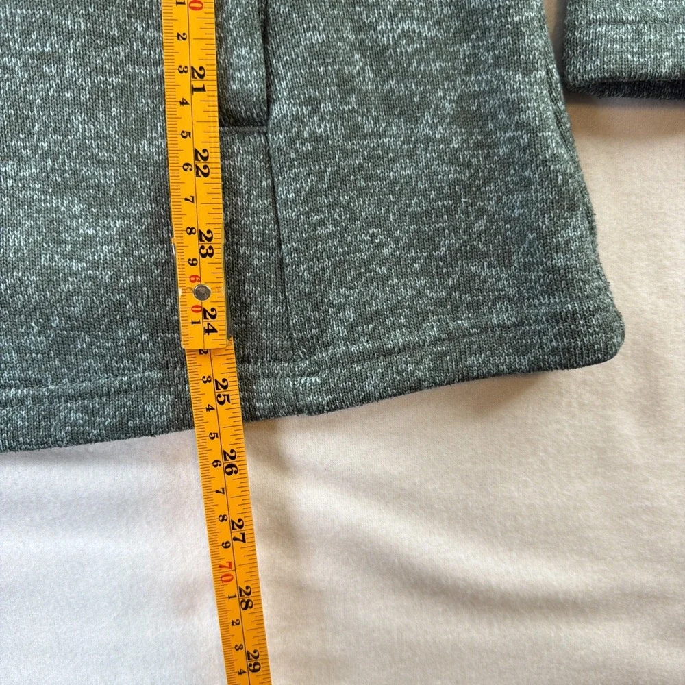 Columbia Women's M Green Fleece Hoodie Pullover Button Neck Sweater